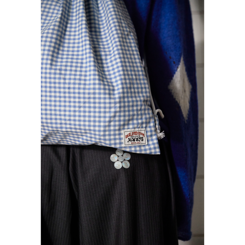 LOGO GINGHAM CHECK GYM SACK / BLUE