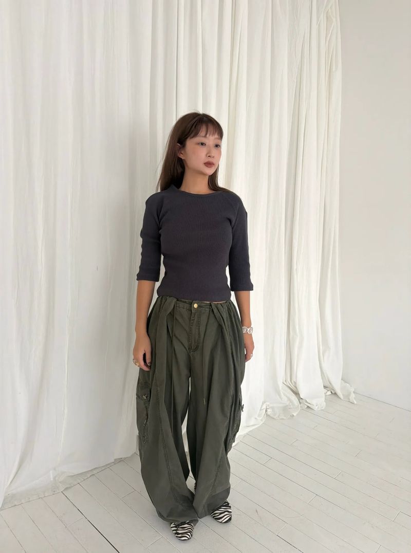 Waflle 3/4 sleeve T(5c)