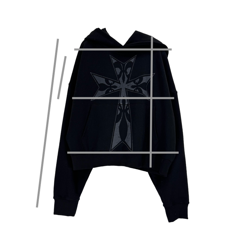 big cross cropped hoodie