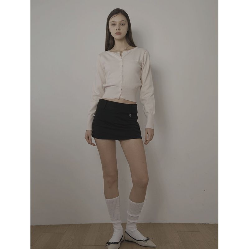 BELT MINI SKIRT-BLACK