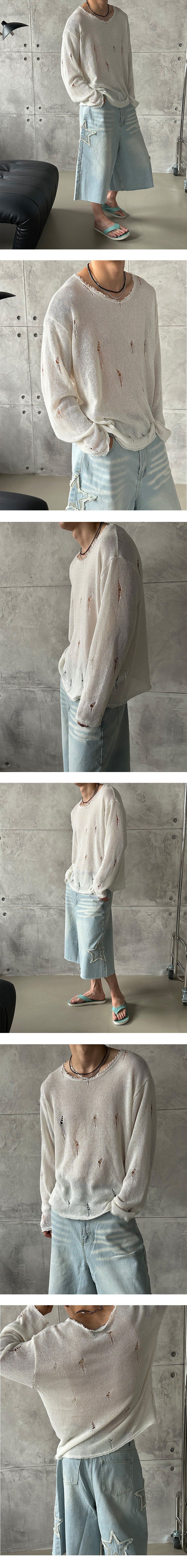 [S/S] Damage net long sleeves (4color)
