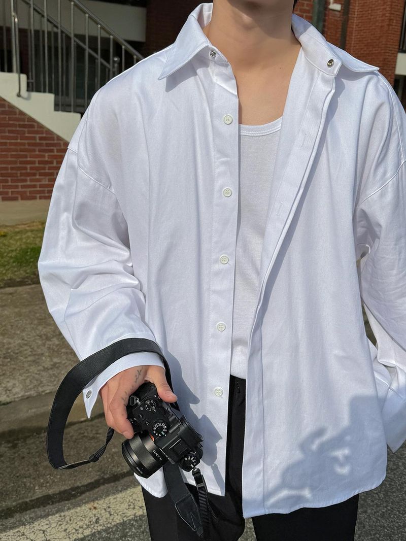 ASCLO Hidden Various Button Overfit Shirt (4color)