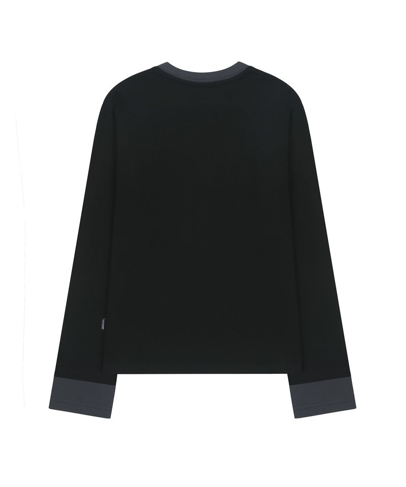 Pain Past Side Snap Layered Long Sleeve - BLACK