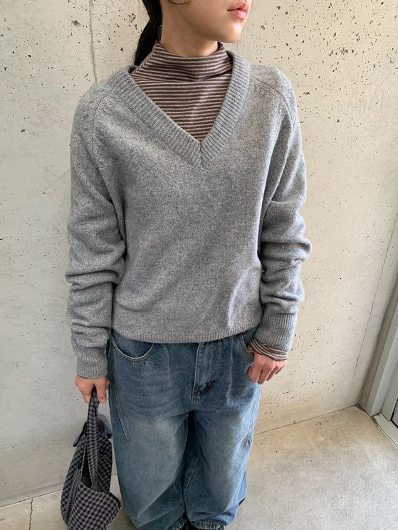 BAON（バオン）の「Hillmif Color Wool V-Neck Knit（Tops）」