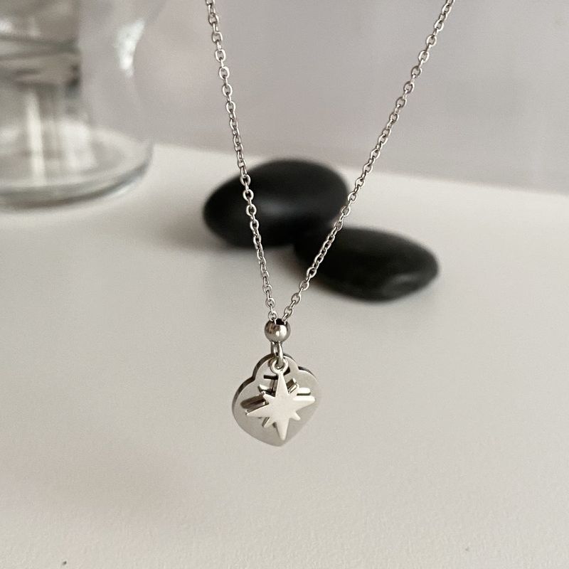 stt Heart Star Layered Ball Necklace
