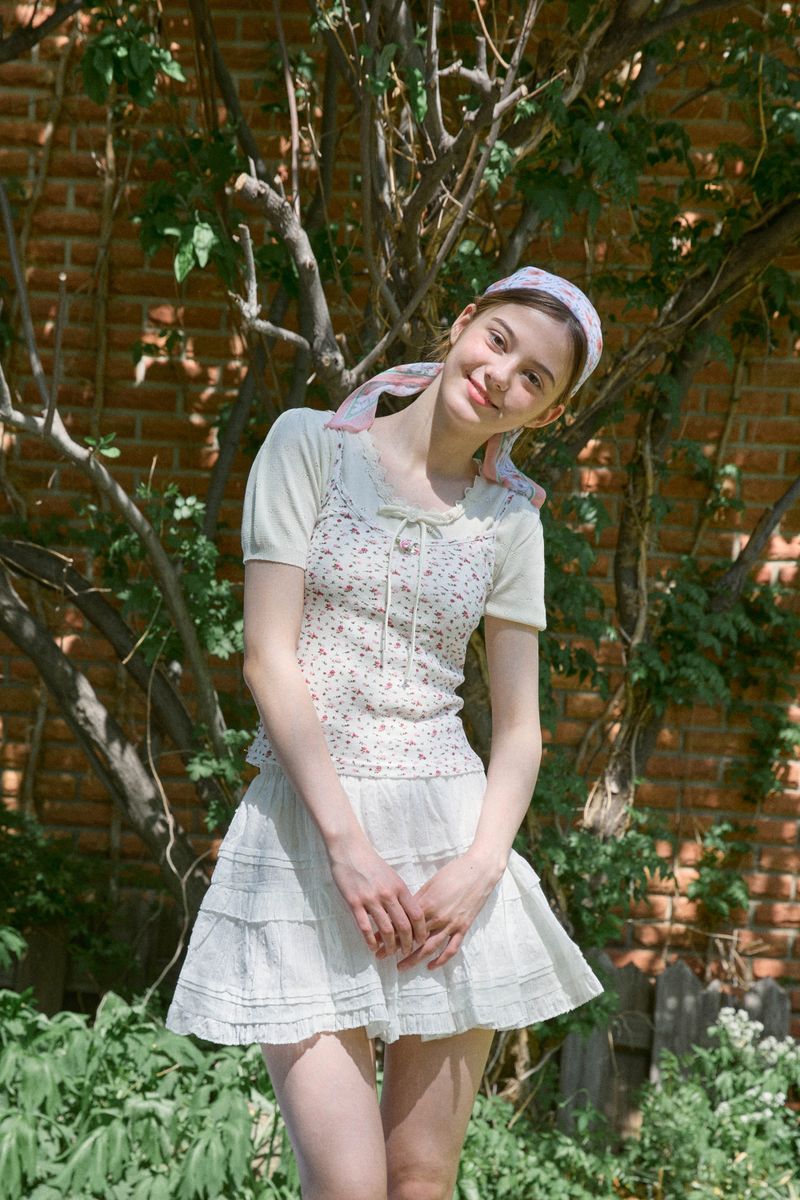 DOT FRILL SKIRT (2 COLORS)