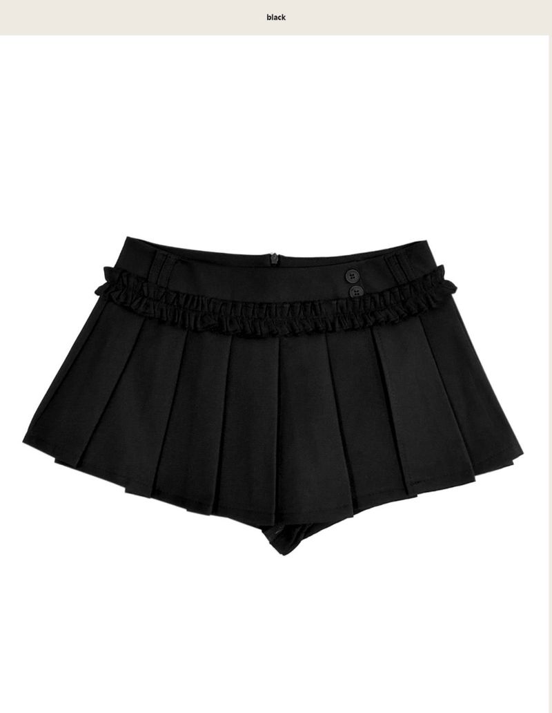 wiz low & frill button pleats sk