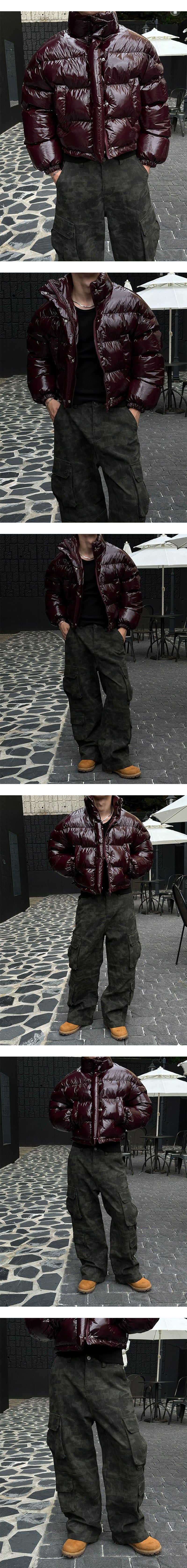 [F/W] Volume crop glossy padding(3color)
