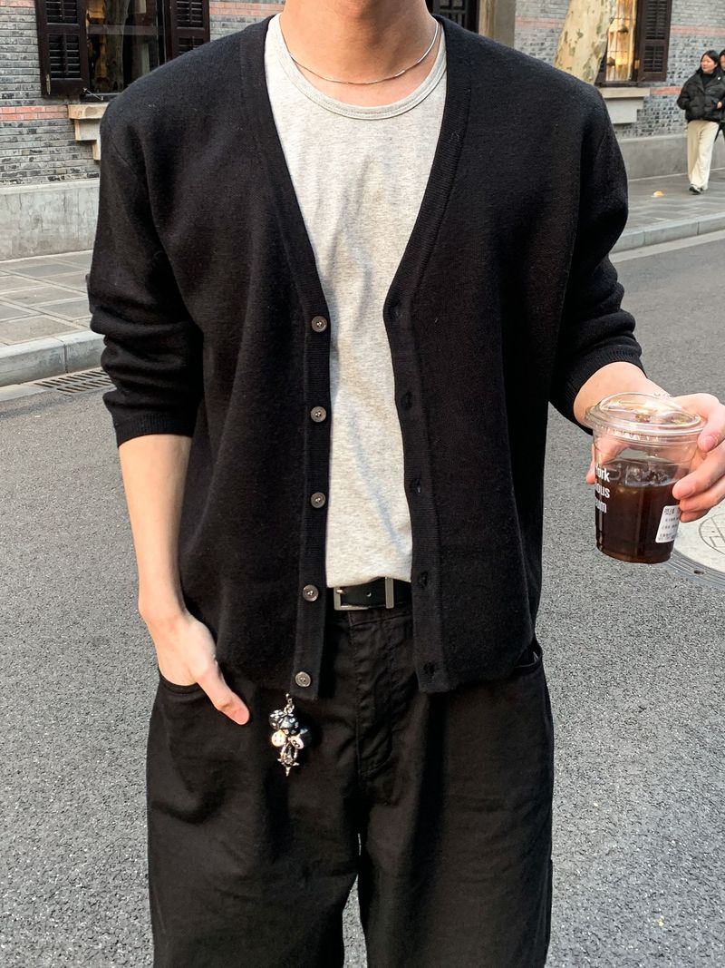 [Premium] Clean Wool Knit Cardigan
