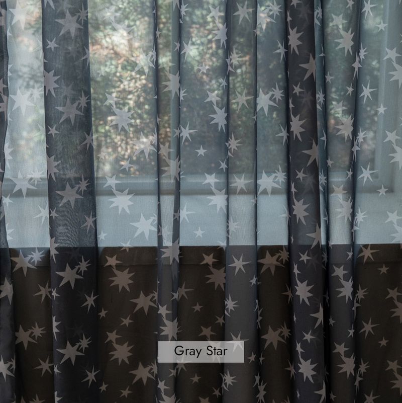 Retro Patterned Chiffon Door Curtain - L size