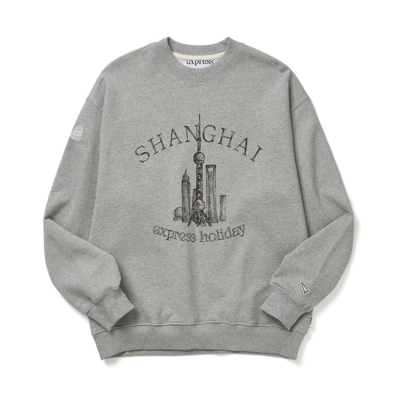 Express Holiday（エクスプレスホリデー）の「Express Holiday Shanghai Landmark Sweatshirt_Melange（Tops）」