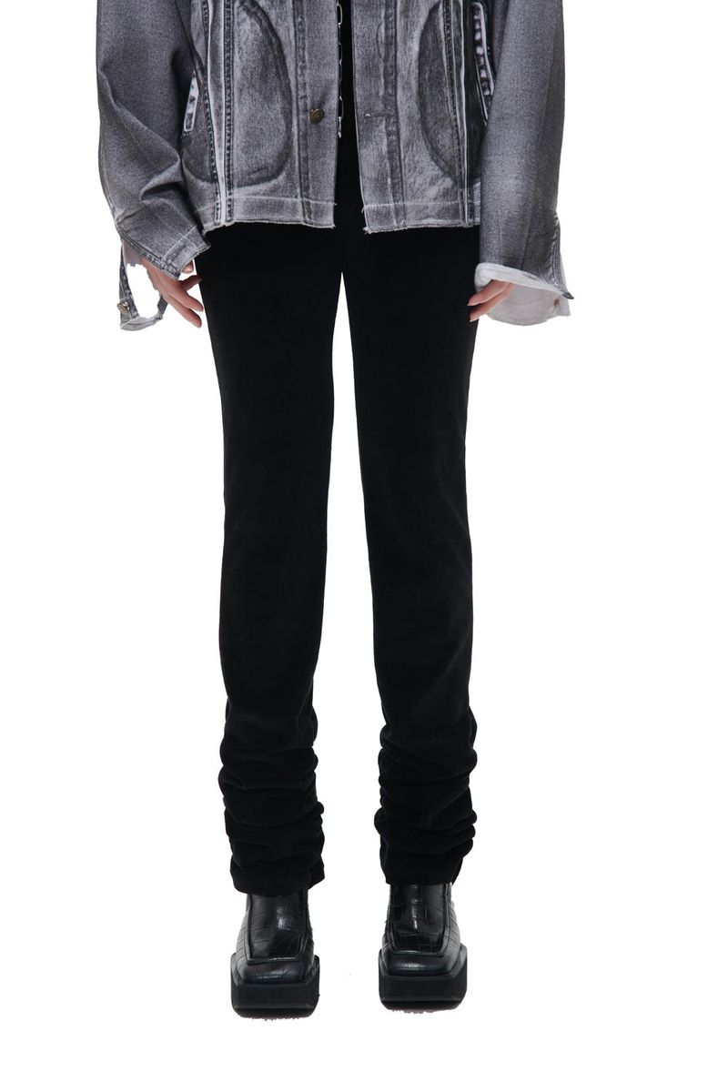 VELVET SHIRRING LEGGINGS