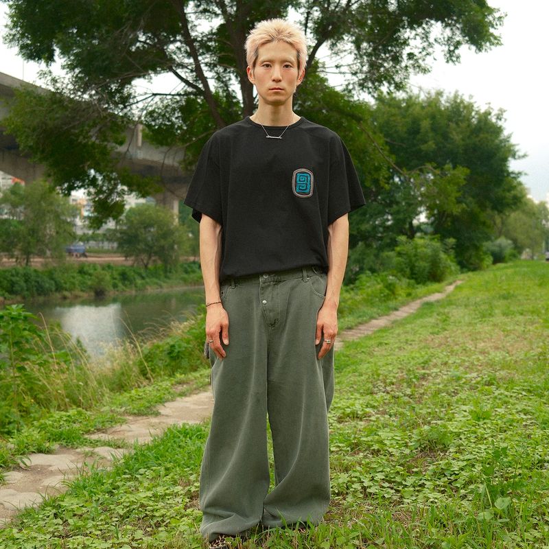 Fuzzy half T-shirts / Black