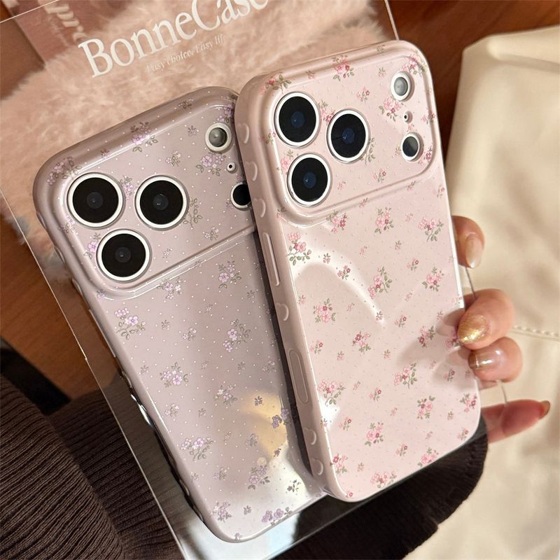 フラワー ドット パターン ソフト iPhone ケース