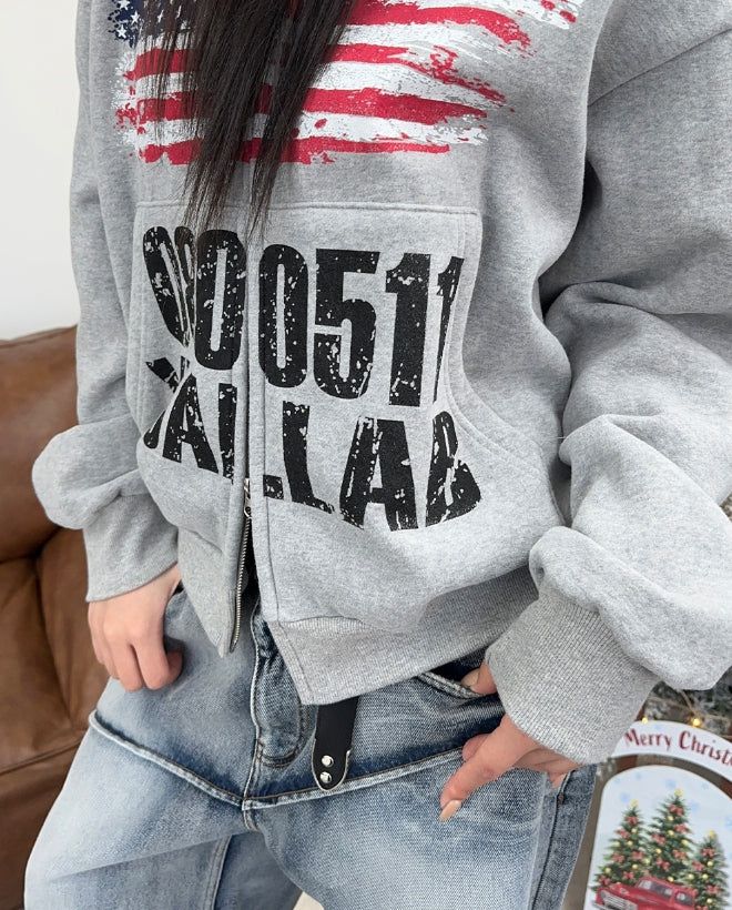 Ika Flag Fur Hood Zip Up