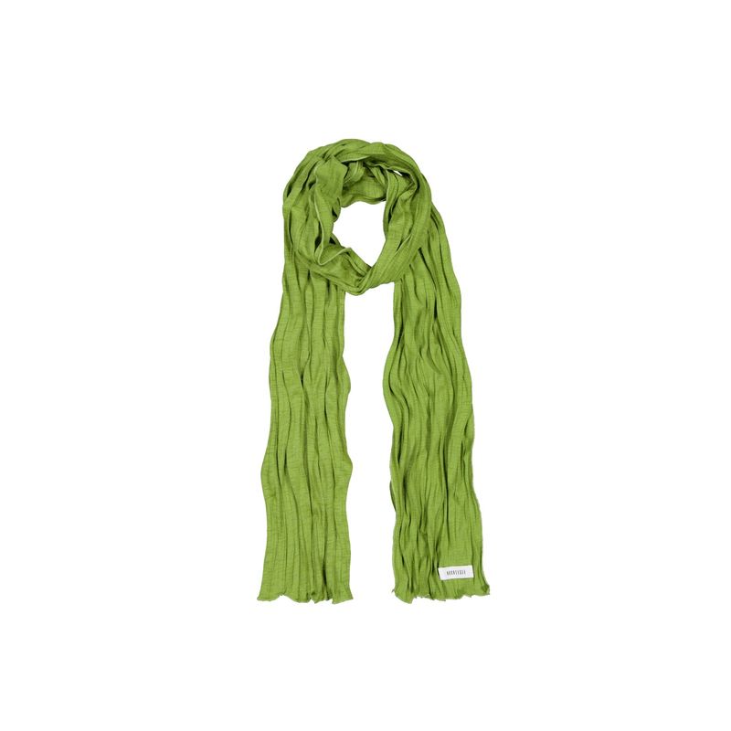Wave Crinkled Long Scarf (yellowish green)
