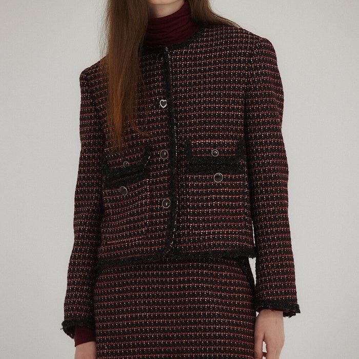 Bulgaria virgin wool tweed jacket / Black
