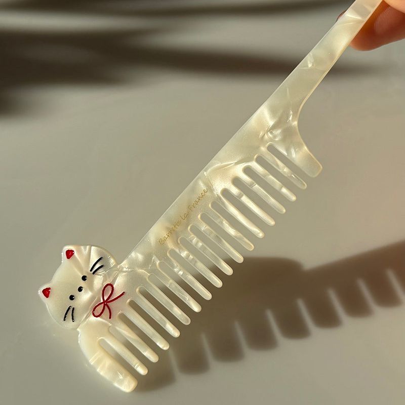MOSXE（モスクス）の「ホワイト キャット ヘア ブラシ（ヘアアクセサリー）」