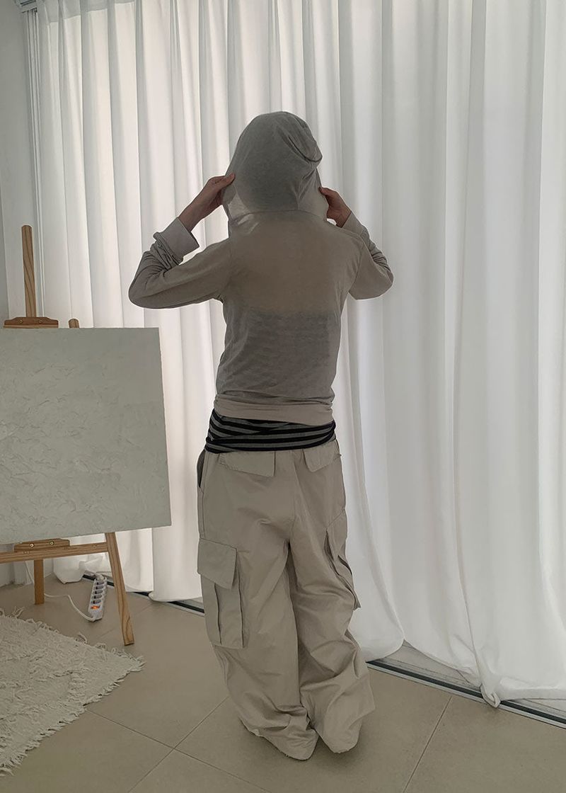 TENCEL BUTTON HOOD TEE