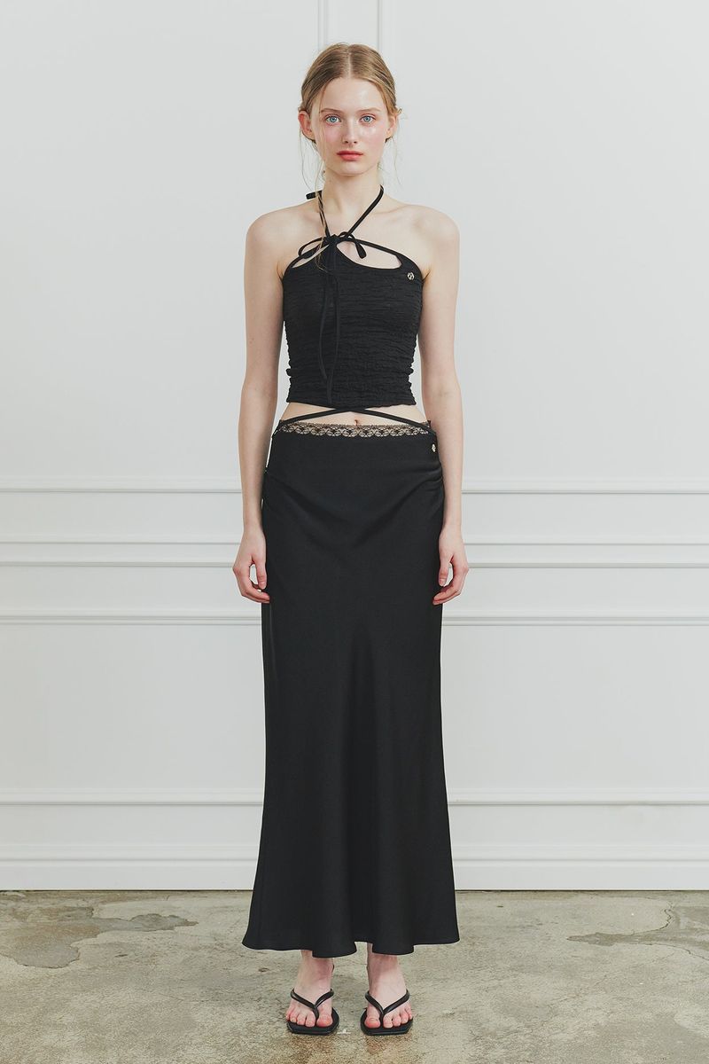 PAIN OR PLEASURE（ペインオアプレジャー）の「JADE LONG SKIRT black（Skirts）」
