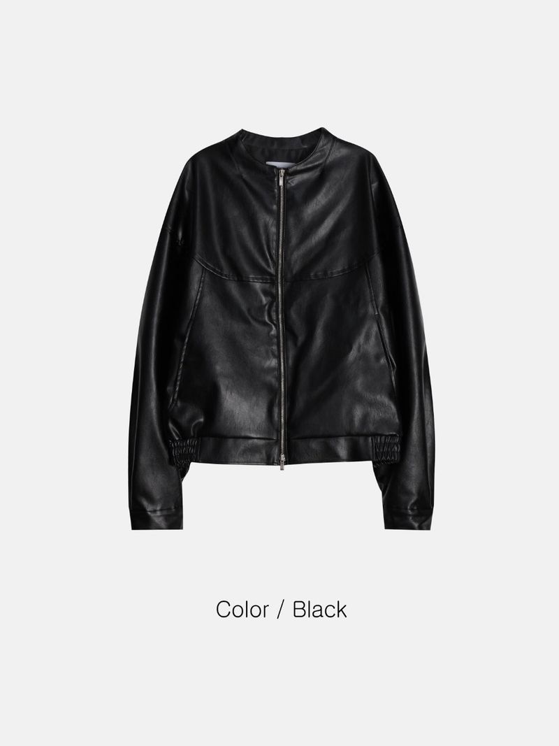El Collarless Leather Jacket