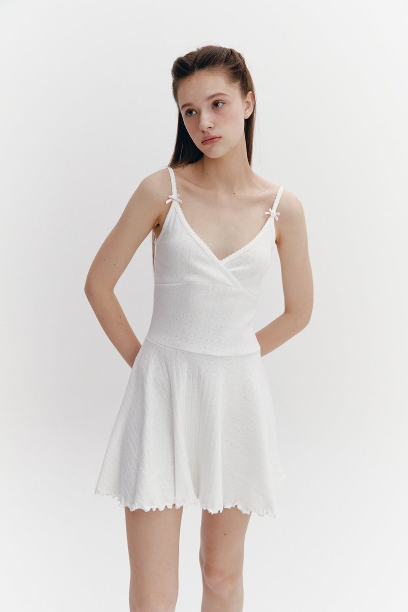 Wave Flare Dress Ivory