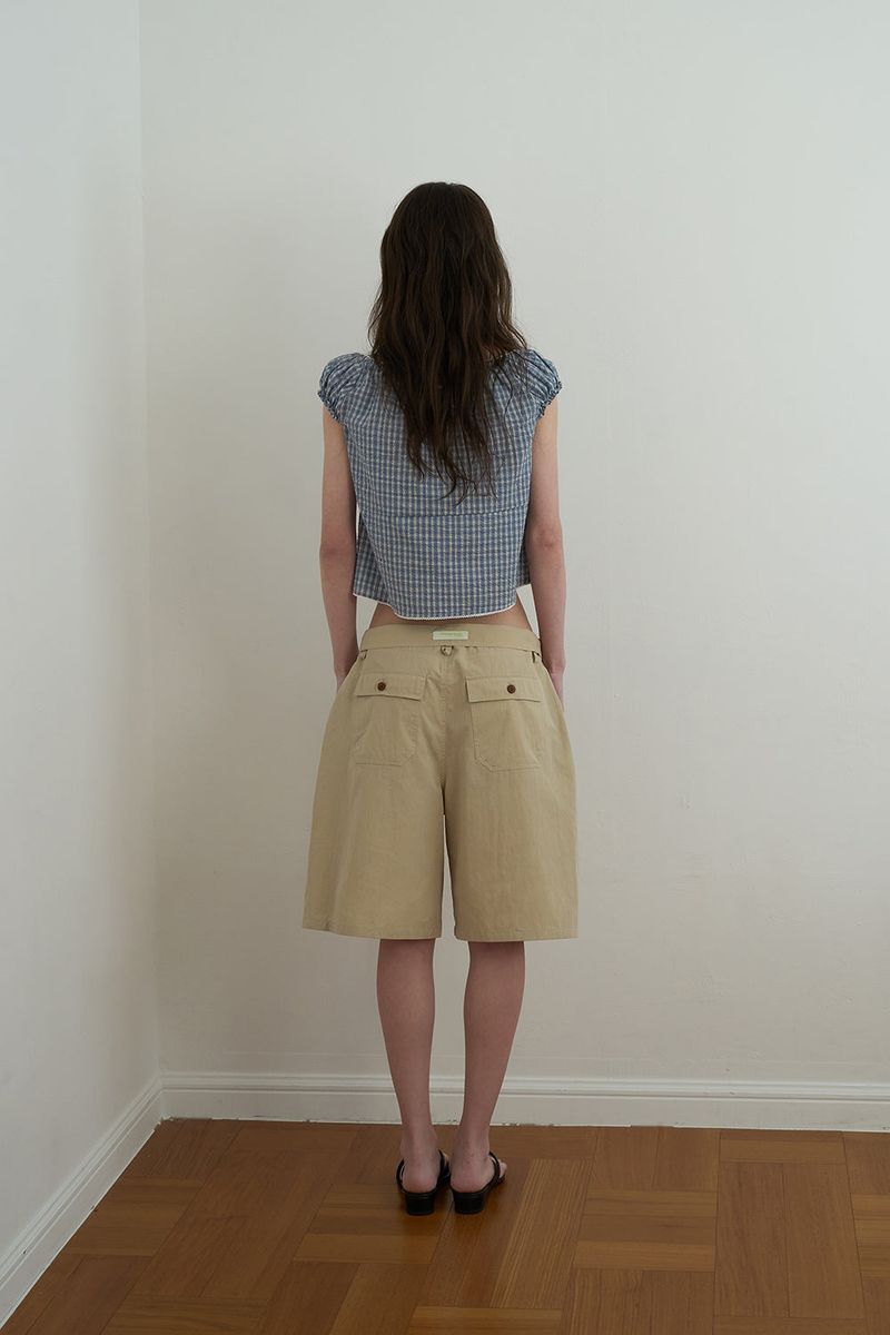 Bow bermuda pants_beige