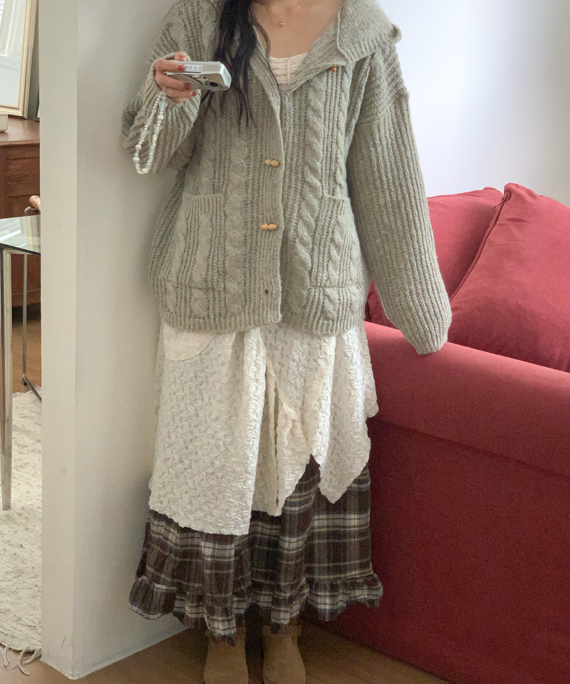 Sorbet Long Checkered Skirt