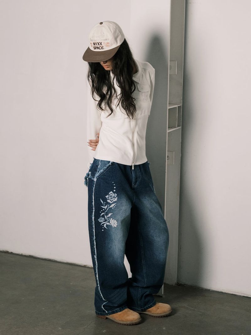 NYXX（エヌワイエックスエックス）の「RAW CUT DENIM PANTS (WASHED BLUE)（Pants）」