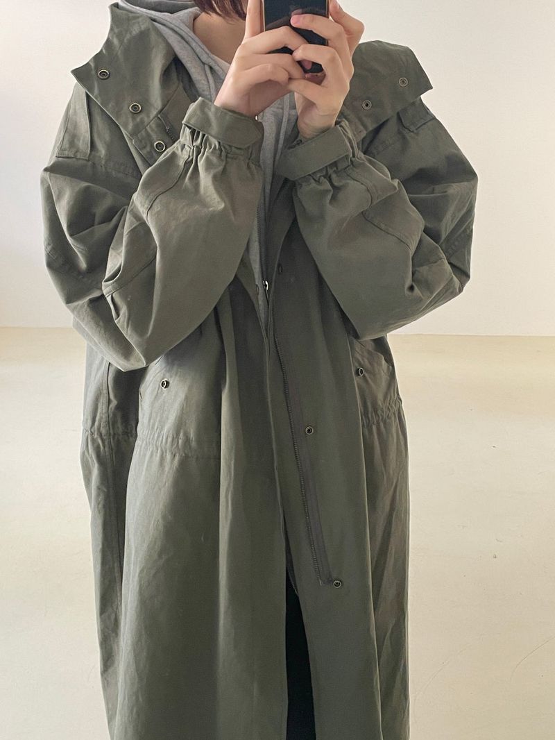 Two way hood zip up