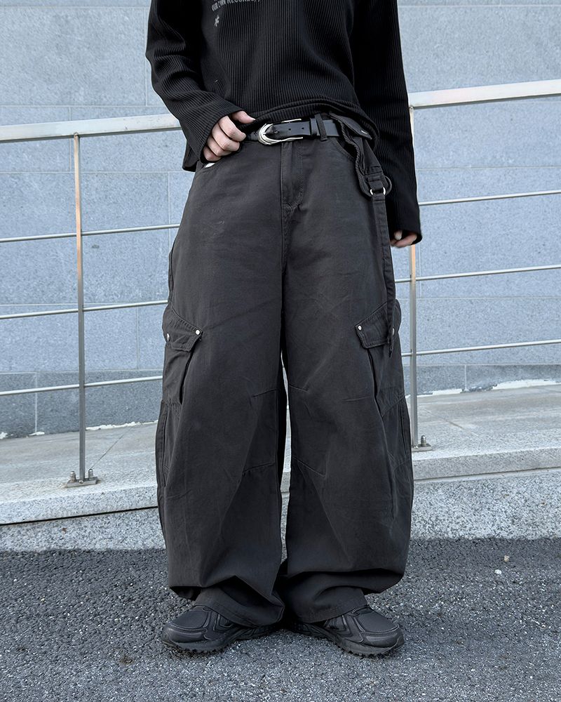 Rawden strap wide cargo pants