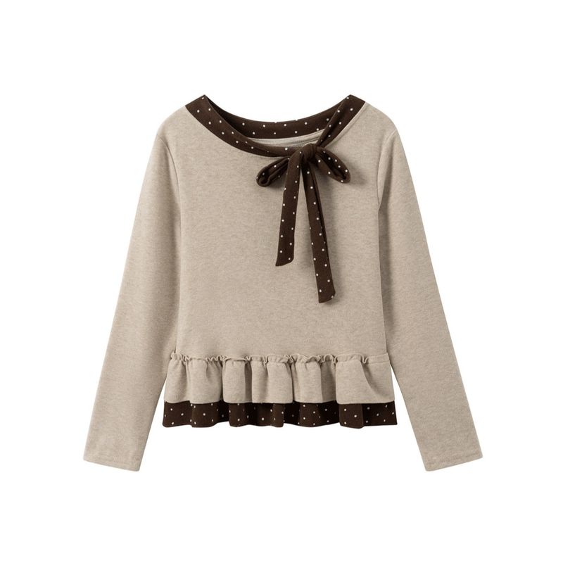 Cozy&Kitsch（コージーアンドキッチ）の「ルシースクエアネックドットフリルニット（トップス）」