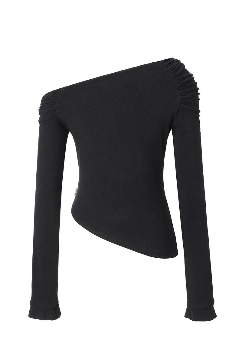 Serene drape top - black