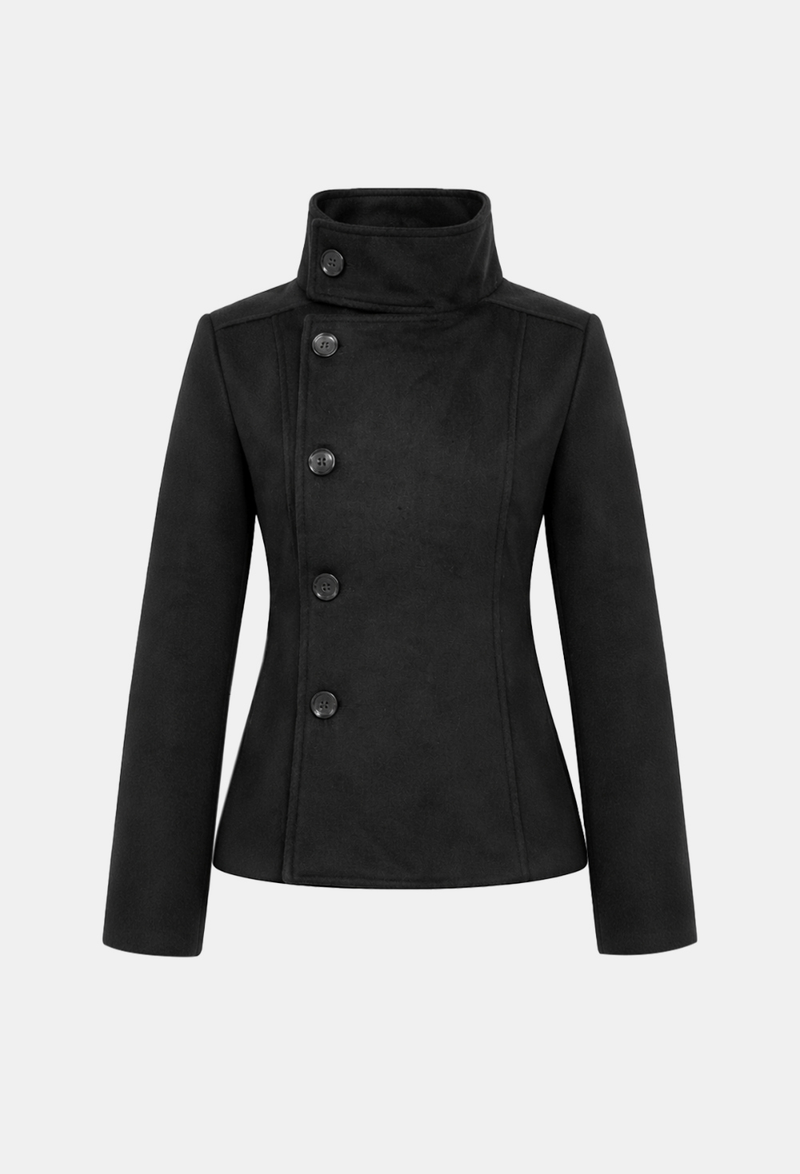 Saint Button High Neck Short Coat
