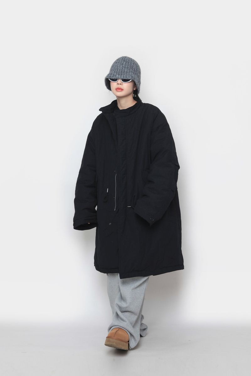 Long bomber padded jacket