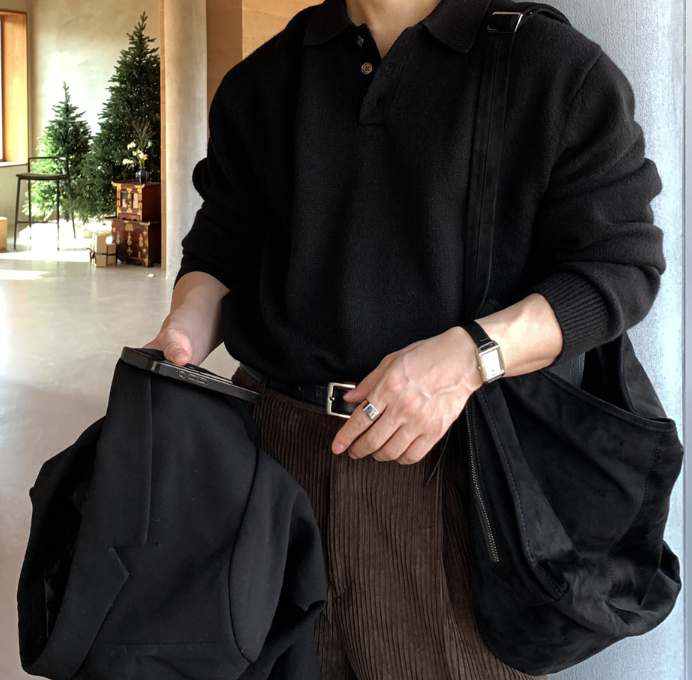 Defaced Late Back Banding Corduroy Wide Pants