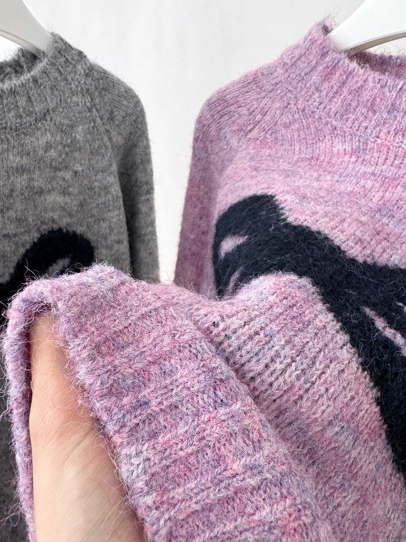 Modi bow wool long-sleeved knitwear