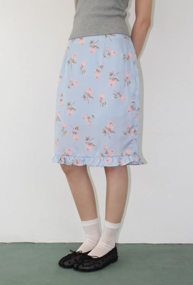 BLOOM FRILL MIDI SKIRT