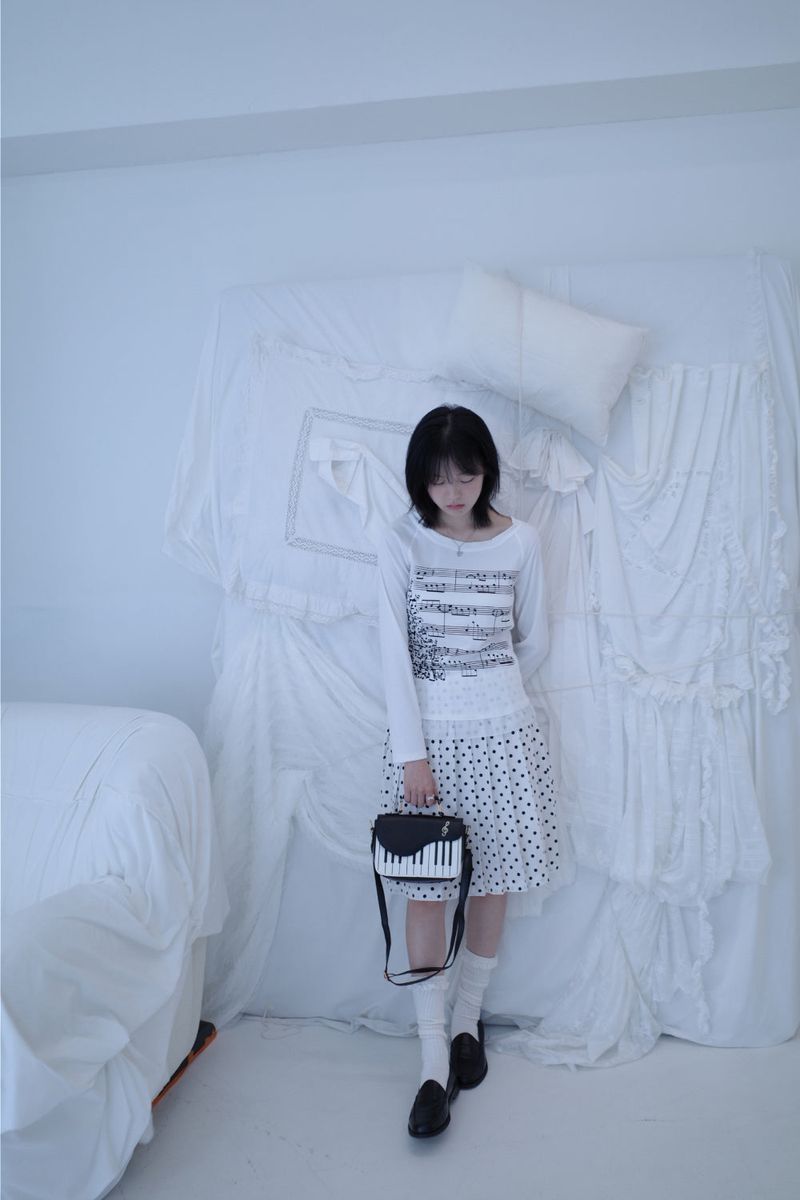 dot pleats midi sk (2color)