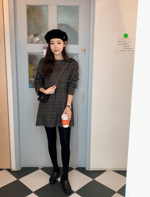 Classic Check Wool Mini Dress (2color)