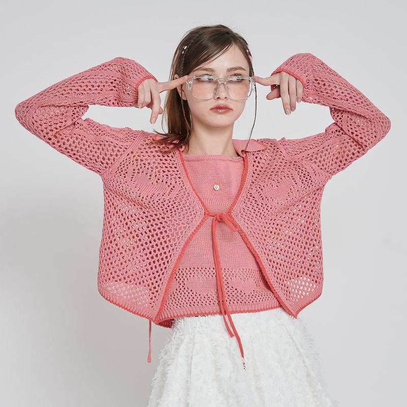 LOVE 2WAY KNIT HALTER TOP_PINK