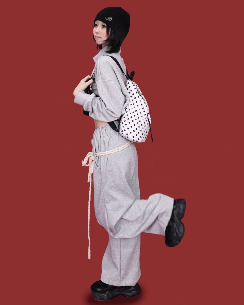 loop wide banding pants