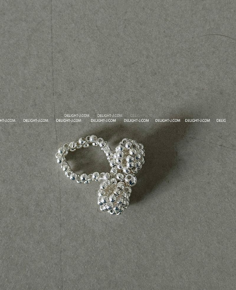 Silver Big Ribbon Ring Ring