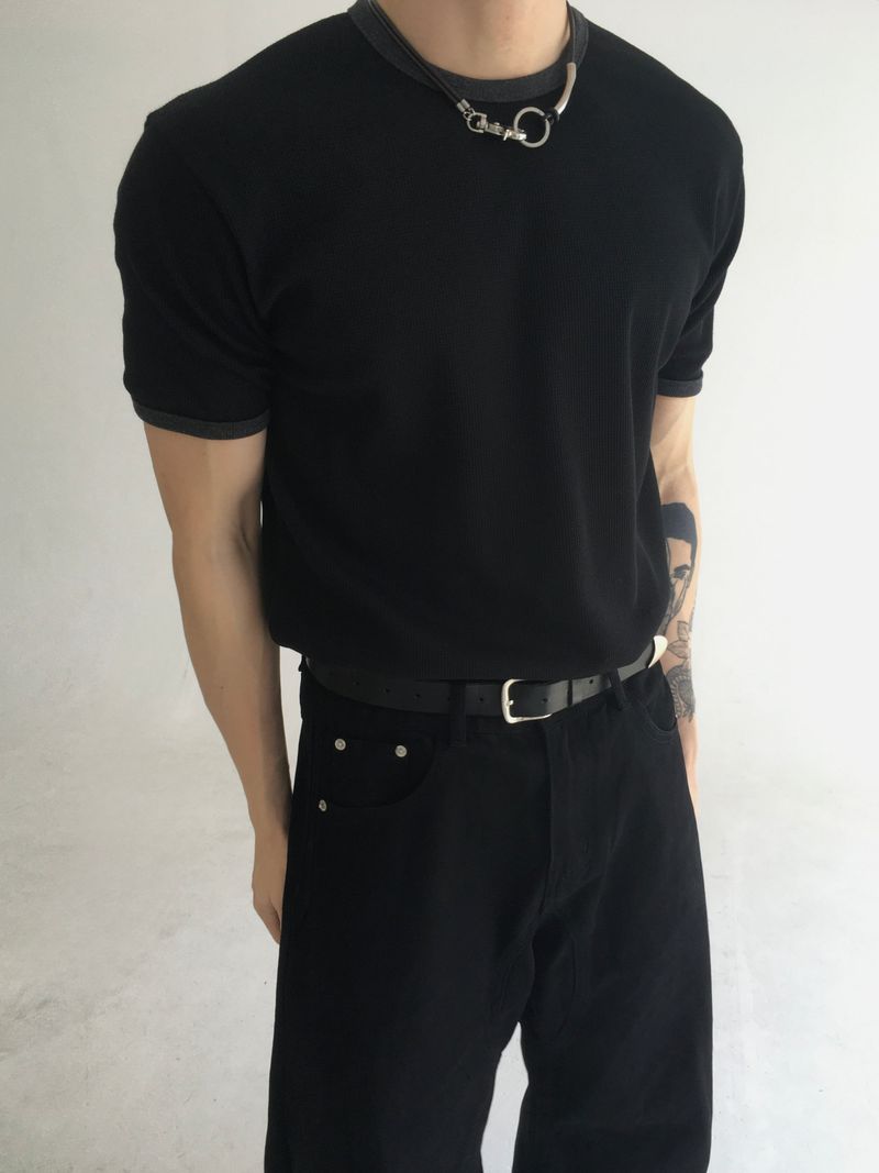 waffle ringer short sleeve(3colors)
