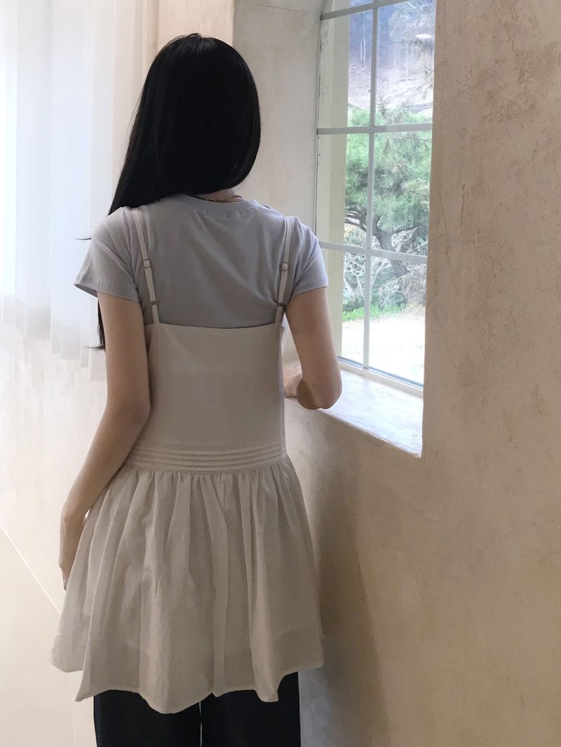 Roen Pintuck Layered Slip Mini Dress