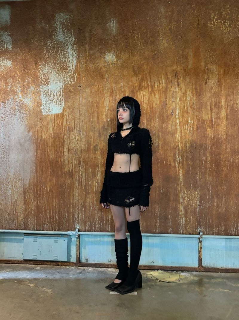 Bn' from(ビーエンフロム)の「Fromニットフードジップアップ (ブラック)(トップス)」