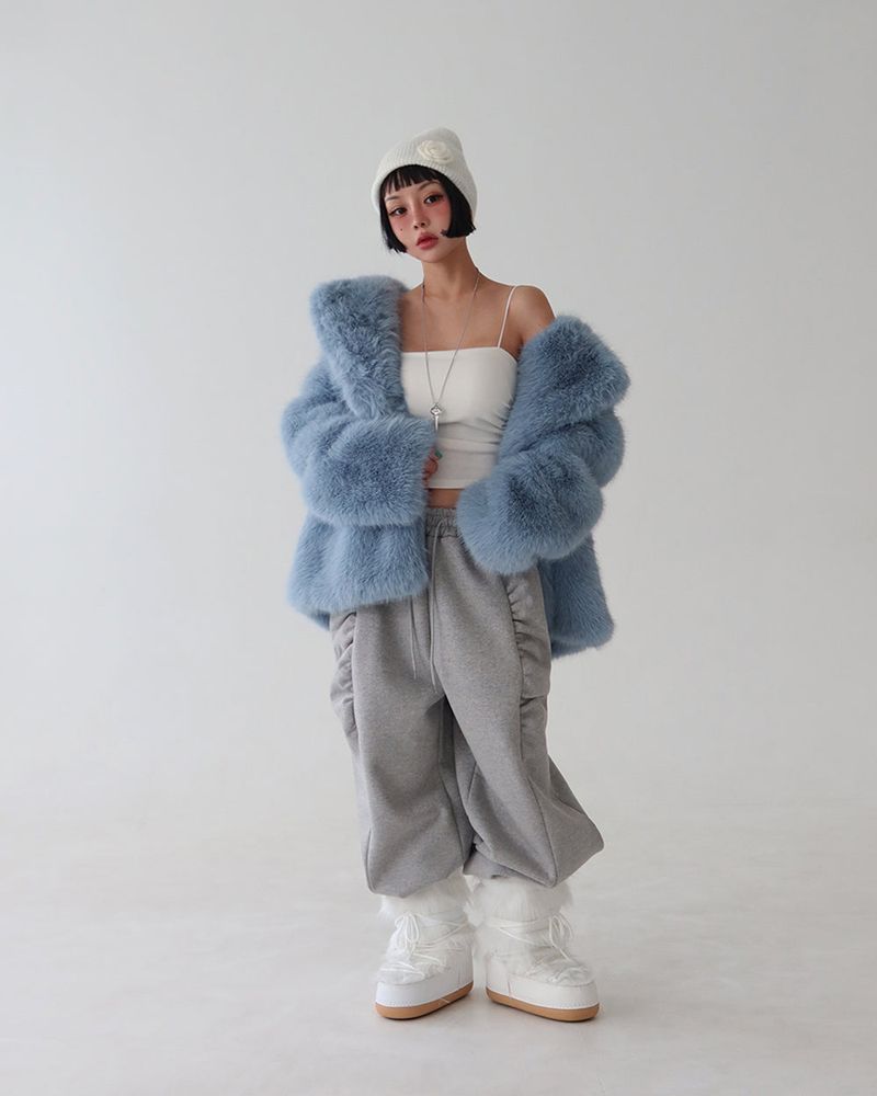 Delight-J(ディライトジェイ)の「Pastel collar fake fur jacket(Jackets/Outerwear)」