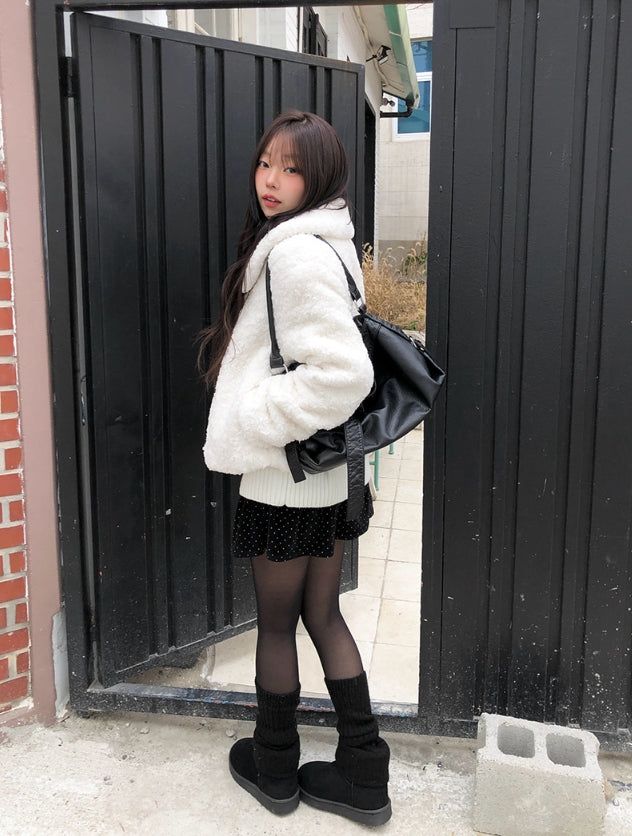 Lemme Dot Velvet Mini Skirt