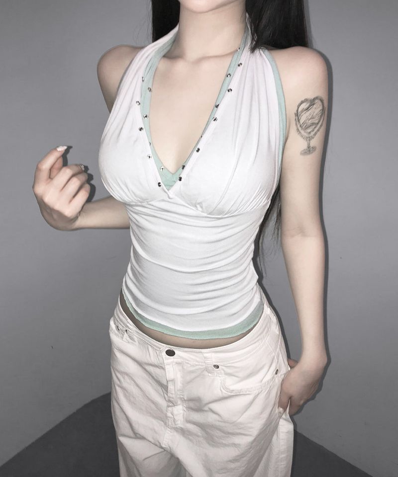 stud halter top (4colors)