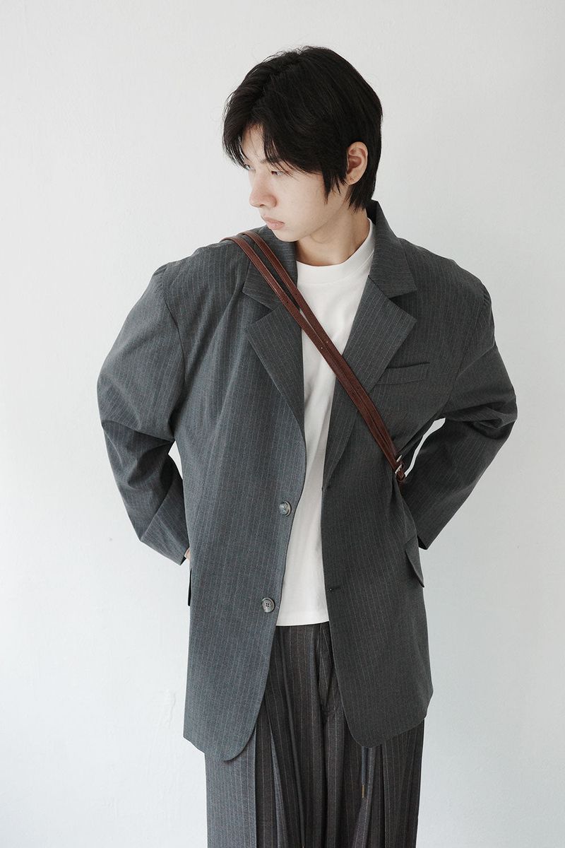 leather double strap bag